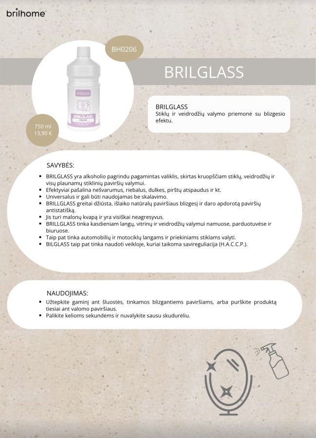 Langų - stiklų valiklis BRILGLASS 750ml
